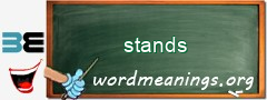 WordMeaning blackboard for stands